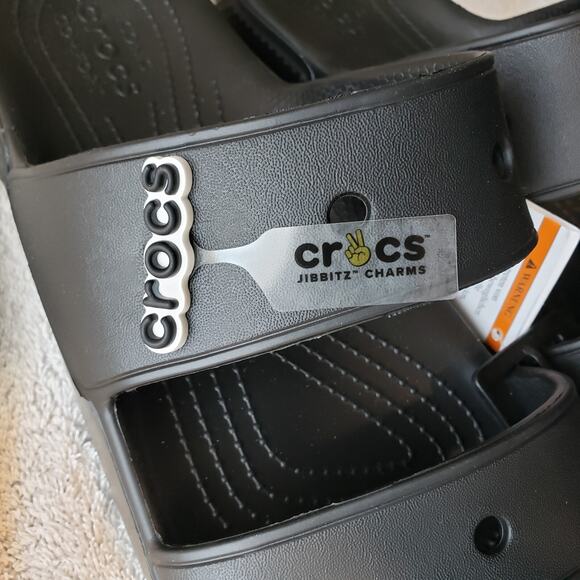 Crocs Sandals Mens 11 Black Classic Comfort Slides Summercore Coastalcore - Picture 6 of 7